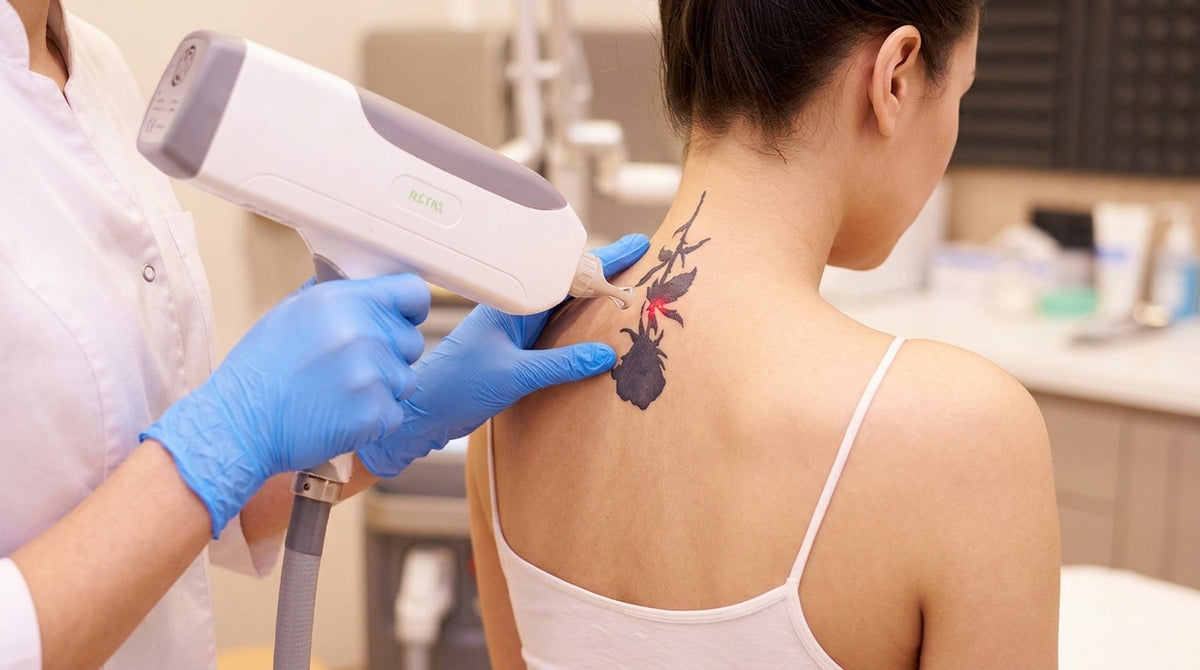 Borrado de tatuajes M (40 a 80 cm) con láser ND Q-switched: remoción segura